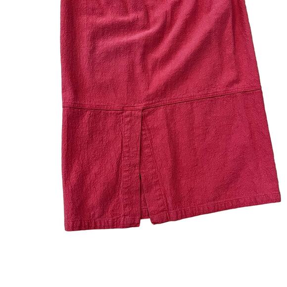 CMC Color Me Cotton Red Textured Loose Midi Skirt Top Tunic Set M - Picture 5 of 8